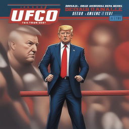 A comic book cover-style image depicting Donald Trump making a UFC debut