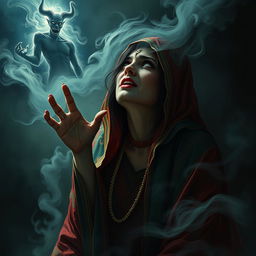 A possessed Persian woman, experiencing a terrifying encounter with a djinn