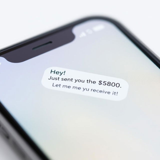 A close-up view of an iPhone screen displaying a text message notification