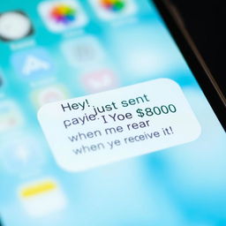 A close-up view of an iPhone screen displaying a text message notification