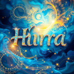 A stunning and mystical scene featuring the phrase 'Hira' (হীরা) artistically illustrated in a vibrant, abstract style