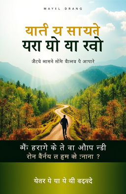 A motivational book cover design for 'सफल जीवन की दिशा धारा: आत्म-विकास और सफलता के मार्ग पर एक यात्रा'