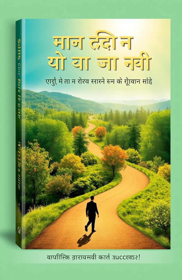 A motivational book cover design for 'सफल जीवन की दिशा धारा: आत्म-विकास और सफलता के मार्ग पर एक यात्रा'