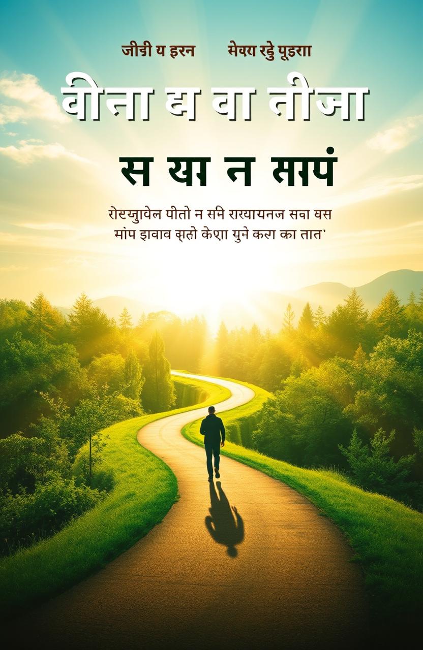 A motivational book cover design for 'सफल जीवन की दिशा धारा: आत्म-विकास और सफलता के मार्ग पर एक यात्रा'