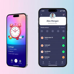 A modern mobile app design for a medication reminder feature