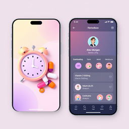 A modern mobile app design for a medication reminder feature