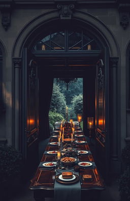 An exterior view of an old European style mansion with intricate architectural details