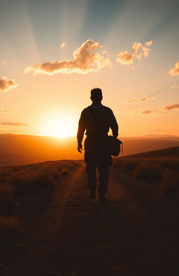 A beautiful, haunting portrayal of the Orphan Trail, featuring an expansive dusty landscape that captures the essence of a historical journey