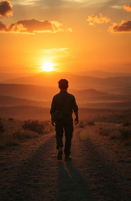 A beautiful, haunting portrayal of the Orphan Trail, featuring an expansive dusty landscape that captures the essence of a historical journey