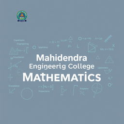 A front page design for a Mathematics department, featuring a prominent heading that reads 'Mahendra Engineering College'