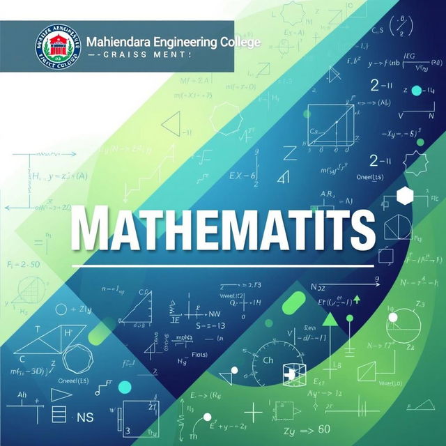 A front page design for a Mathematics department, featuring a prominent heading that reads 'Mahendra Engineering College'