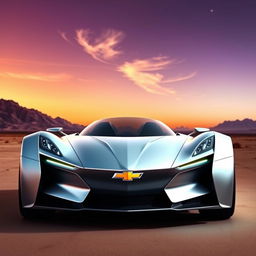 A stunning digital rendering of a futuristic sports car featuring a sleek and modern design in a striking silver color