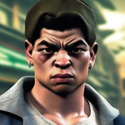 A digital art image of a 17-year-old Colombian bully, depicted as a thug