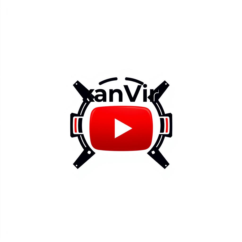 A sleek and modern YouTube logo featuring the name "XanVir" prominently displayed