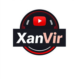 A sleek and modern YouTube logo featuring the name "XanVir" prominently displayed