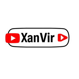 A sleek and modern YouTube logo featuring the name "XanVir" prominently displayed