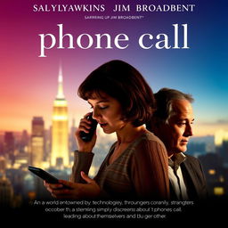 A visually striking movie poster for a film starring Sally Hawkins and Jim Broadbent, featuring an artistic representation of the phone call theme