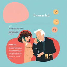 Create a visually engaging poster presentation for the movie featuring Sally Hawkins and Jim Broadbent in a phone call scenario