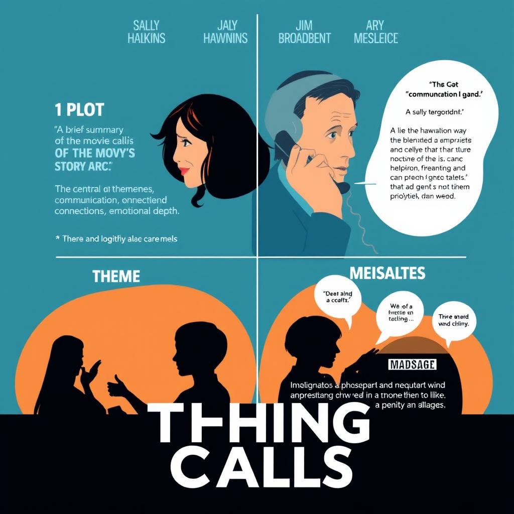 Create a visually engaging poster presentation for the movie featuring Sally Hawkins and Jim Broadbent in a phone call scenario