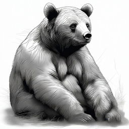 A high-quality digital art image presenting a bear with a complex expression, hinting at internal struggles