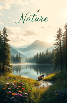 An aesthetic and unique novel cover centered around the theme of nature