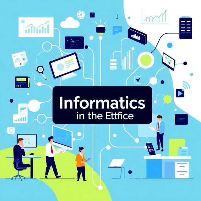 A modern and visually appealing poster themed around office informatics