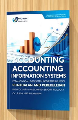 A book cover for a textbook on accounting information systems, titled "PERANCANGAN DAN IMPLEMENTASI SISTEM INFORMASI AKUNTANSI PENJUALAN DAN PEMBELIAN PADA CV