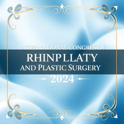 An elegant and visually appealing banner for the 'International Congress of Rhinoplasty and Plastic Surgery in Kermanshah 2024'