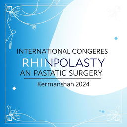 A visually striking banner for the 'International Congress of Rhinoplasty and Plastic Surgery "Kermanshah 2024"'