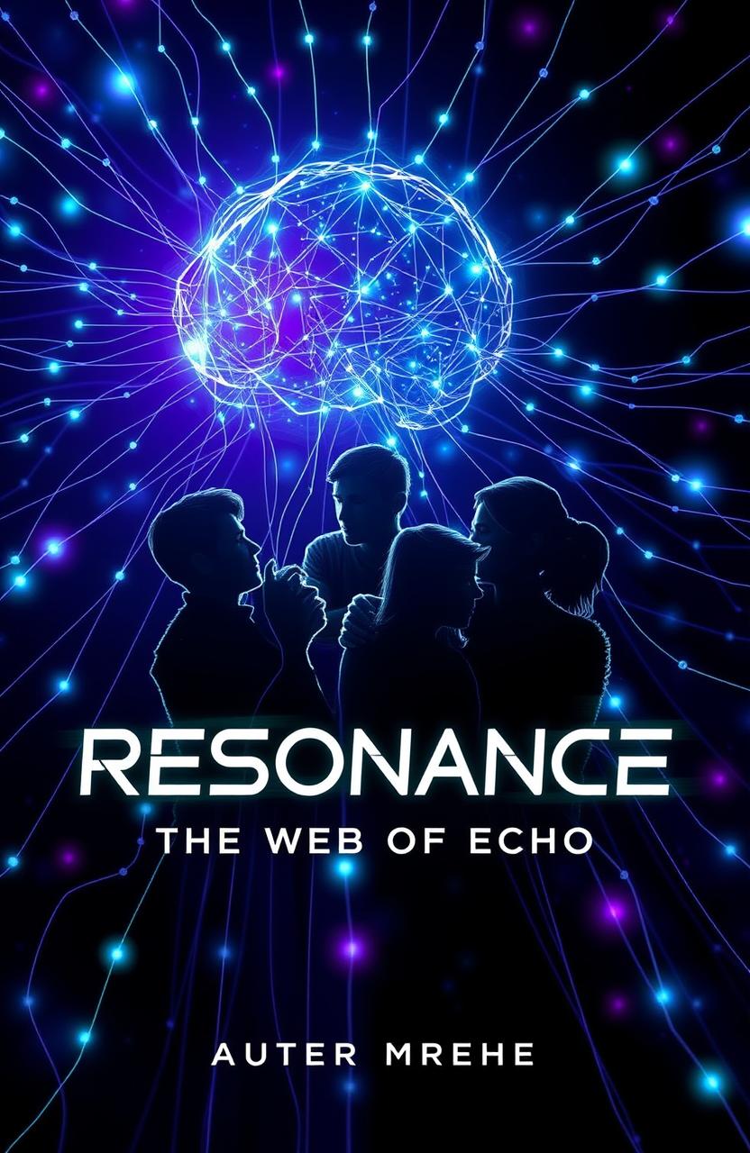 A futuristic, digital world showcasing an abstract web or network with threads connecting fragmented silhouettes of six characters: Hae-rin, Min-jae, Yun-ji, Dae-seok, Ji-ho, and Eun-seo