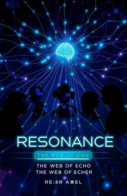 A futuristic, digital world showcasing an abstract web or network with threads connecting fragmented silhouettes of six characters: Hae-rin, Min-jae, Yun-ji, Dae-seok, Ji-ho, and Eun-seo