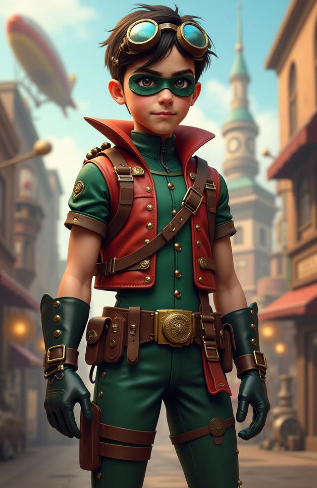 A steampunk rendition of Robin, showcasing a unique and adventurous design