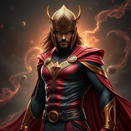 A male version of Scarlet Witch, featuring a striking and powerful pose