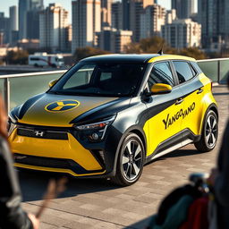 A sleek, modern car featuring prominent Yango branding on the sides and hood