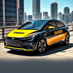 A sleek, modern car featuring prominent Yango branding on the sides and hood