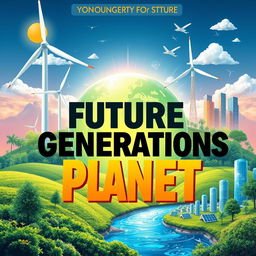 A visually striking poster designed for future generations, incorporating vibrant colors and modern graphic design elements