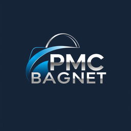 A modern and sleek logo design for a fictional company named 'PMC BAGNET'
