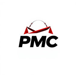 A striking logo design for the brand 'PMC BAGNET' utilizing a bold color palette of red and black