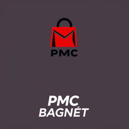 A striking logo design for the brand 'PMC BAGNET' utilizing a bold color palette of red and black