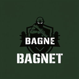 A sleek and modern logo design for a Private Military Company named 'BAGNET'
