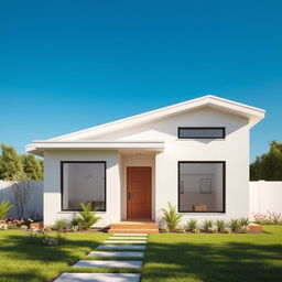 A simple and elegant house design featuring a modern aesthetic with clean lines and a minimalist approach