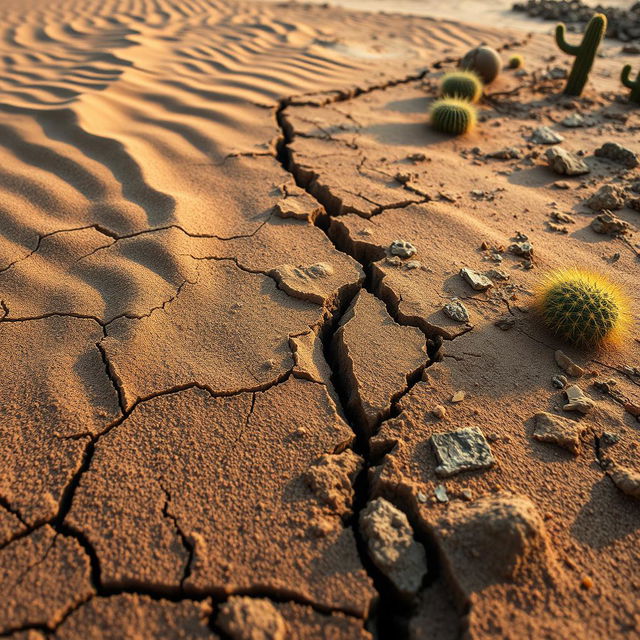 A series of stunning close-up shots capturing the intricate textures and patterns of desert terrain