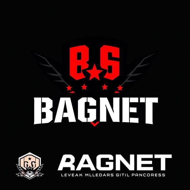 A sleek and modern logo design for a Private Military Company named 'BAGNET'