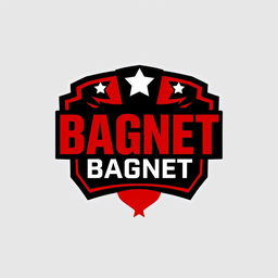 A sleek and modern logo design for a Private Military Company named 'BAGNET'