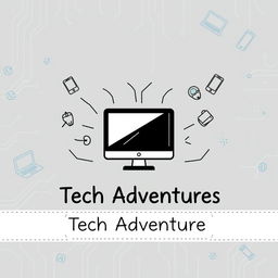 A creative scrapbook cover design centered around computers and technology with a more minimal color palette