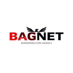 A sleek and modern logo design for a private military company named BAGNET