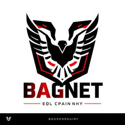 A modern and sleek logo design for a Private Military Company named 'BAGNET'