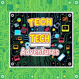 A vibrant and creative scrapbook cover design focused on computers and technology