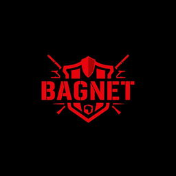 A logo design for a Private Military Company named BAGNET, featuring a bold and modern aesthetic