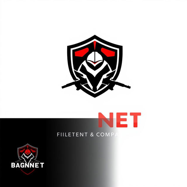 A logo design for a Private Military Company named BAGNET, featuring a bold and modern aesthetic